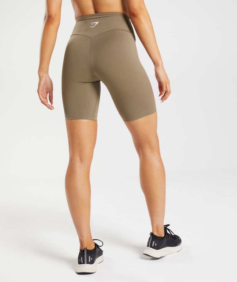 Szorty Gymshark Treningowe Cycling Damskie Brązowe | PL 326TYP